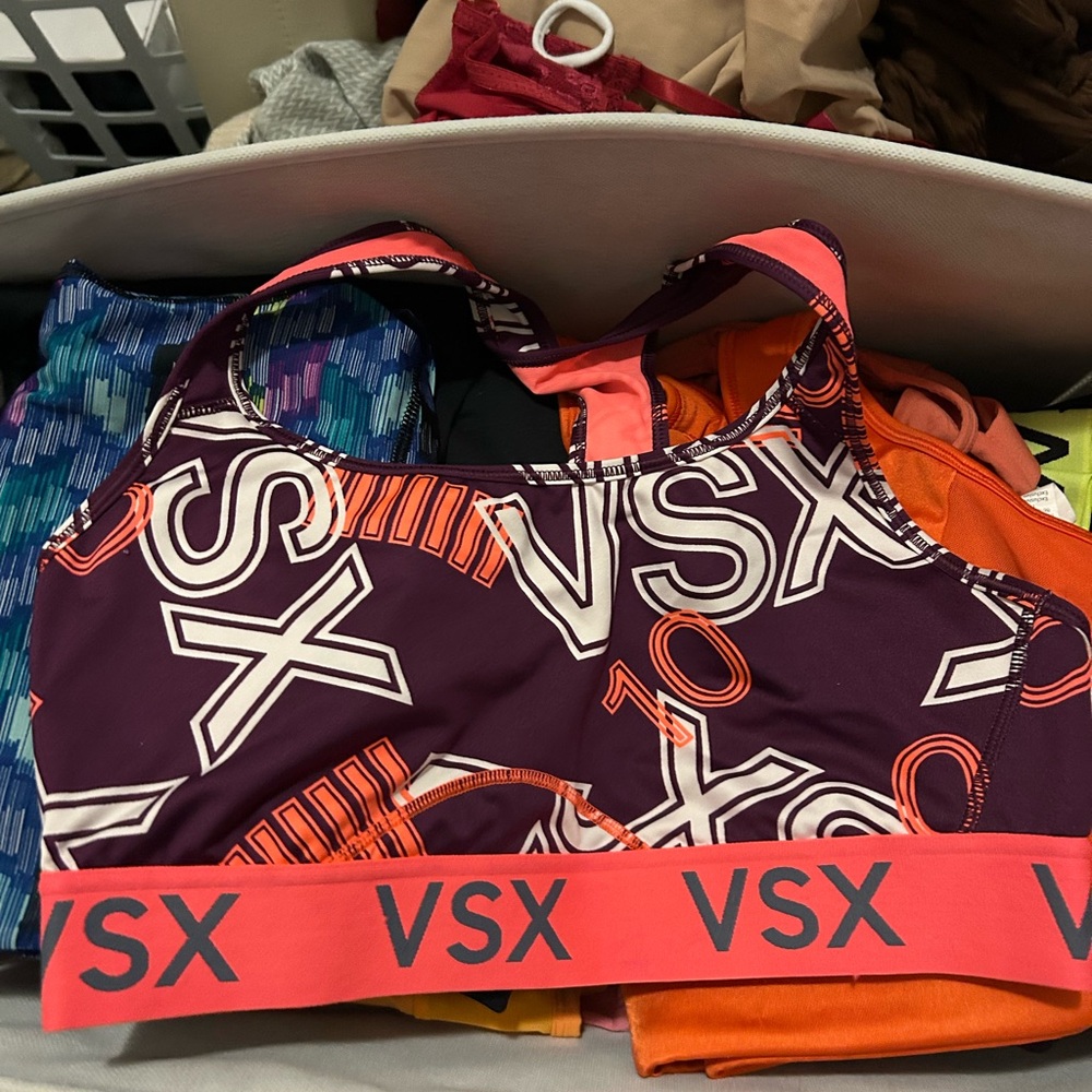 VSX Vibrant Purple and Orange Sports Bra